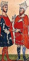 L’empereur Frederick II, (gauche) rencontre al-Kamil Muhammad al-Malik