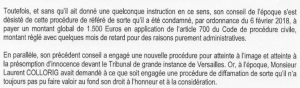 Avocat COLLORIG citation directe COLLORIG 16 novembre 2018